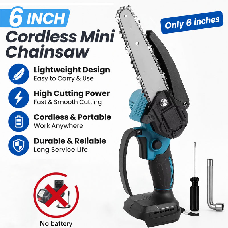 Mini Electric Chainsaw 6 Inch - Gergaji rantai listrik mini tanpa kabel