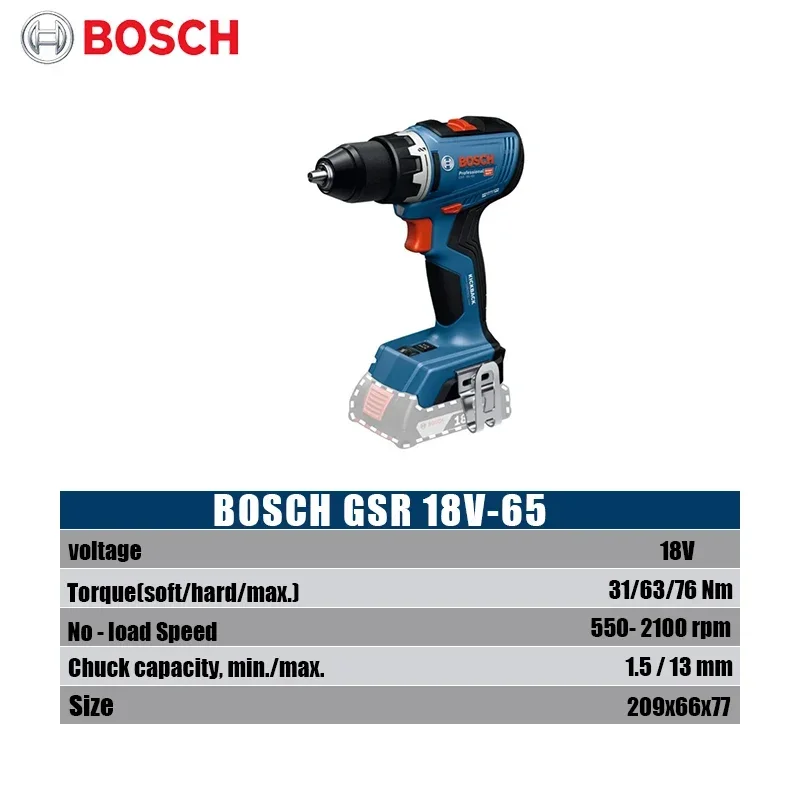 Bosch GSR 18V-65 Bor Tanpa Kab - Brushless Cordless Electric Drill 18V ulasan dan harga