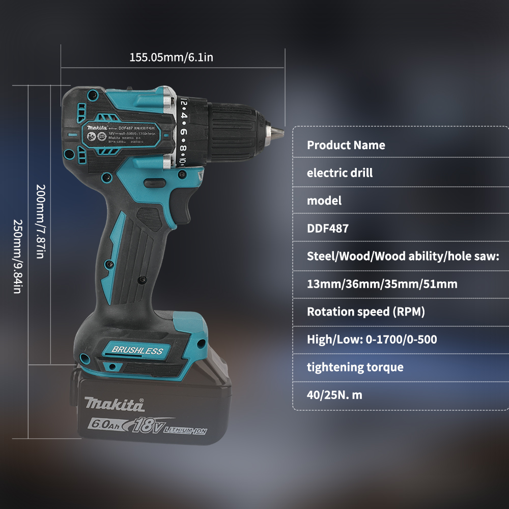 Bor Tanpa Kabel Brushless 18V  - Brushless Cordless Electric Drill 18V ulasan dan harga
