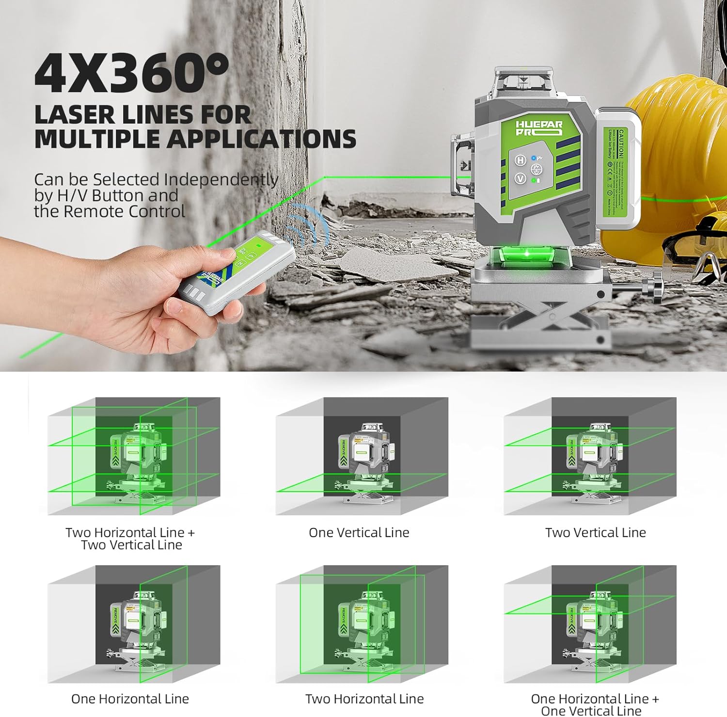Huepar Set Alat Laser Hijau Le - Laser Level 16 Lines 4D Green ulasan dan harga
