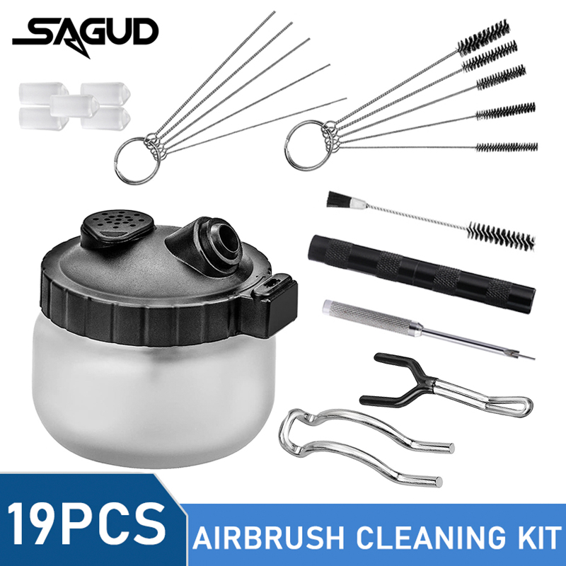 SAGUD 19PCS Perlengkapan Pembe - Airbrush Kit With Mini Compressor ulasan dan harga